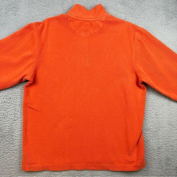 Chaps Sweater Mens Medium Orange‎ 1/4 Zip Cotton Mock Neck Business Casual - Picture 6 of 14
